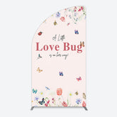 Aperturee - Aperturee Spring Floral Love Bug Baby Shower Half Moon Arch Backdrop